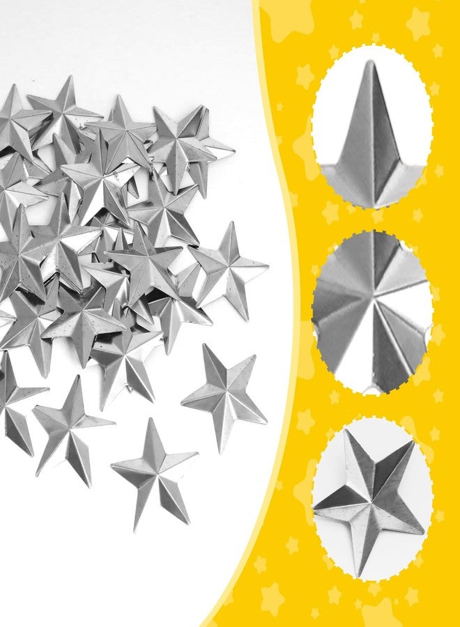 Gallipower 50Pcs Unfinished Metal Star for Home Decoration,Hanging Wall Decor for House,Outdoor Star Wall Decor,Barn Stars for Outside,Silver Stars for Home Walls Decoration(1.96in) - Image 3